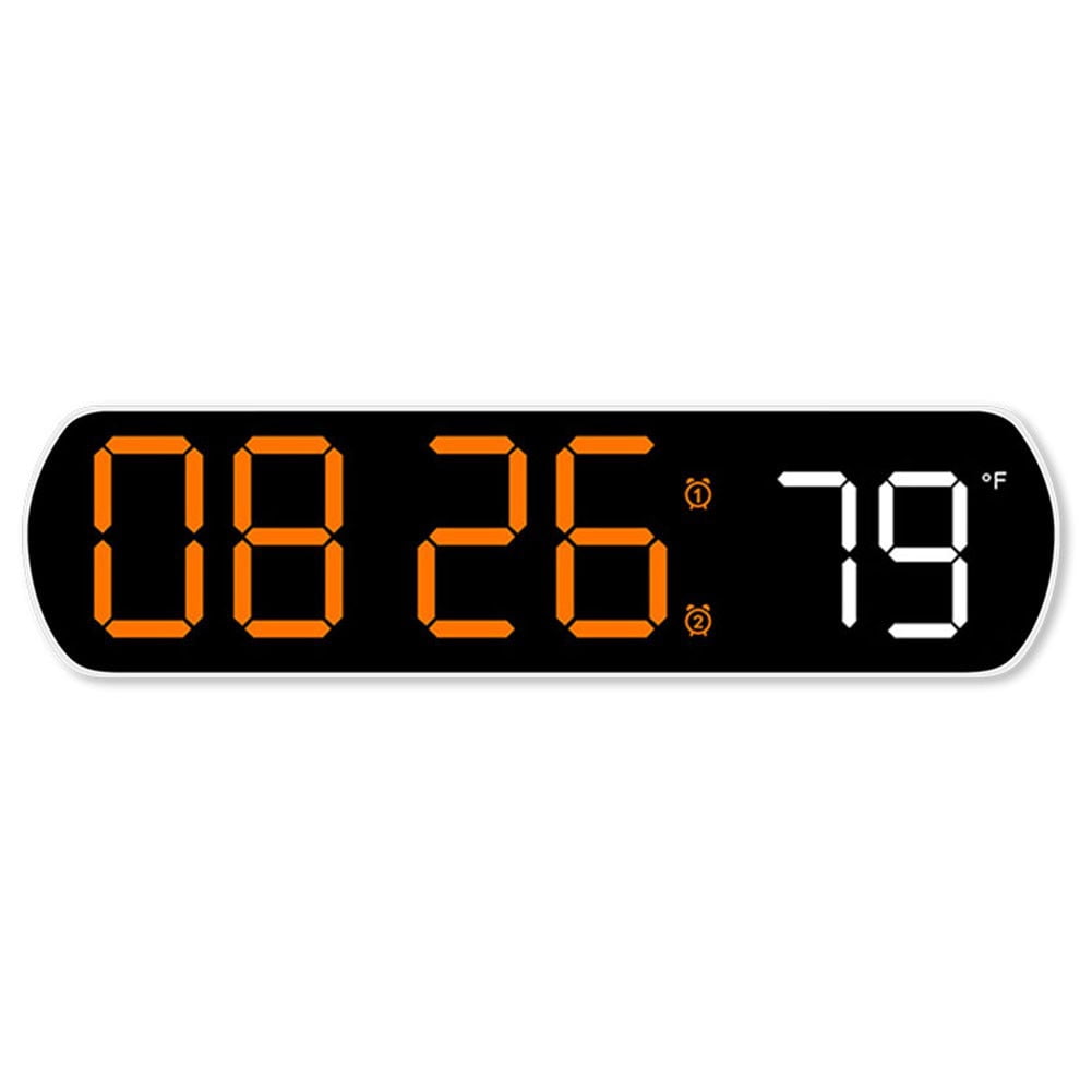 Voice control desktop clock with dual alarms and temperature indicator