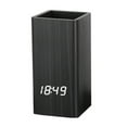 thumbnail image 1 of Voice Control Digital Wooden Pen Holder Alarm Clock Desktop LED Pencil Organizer, 1 of 16