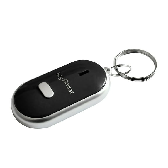 Voice Control Key Finder - ABS Anti-Lost Device with Whistle & Light, Portable Locator for Keys/Pets, Chain Ring Design