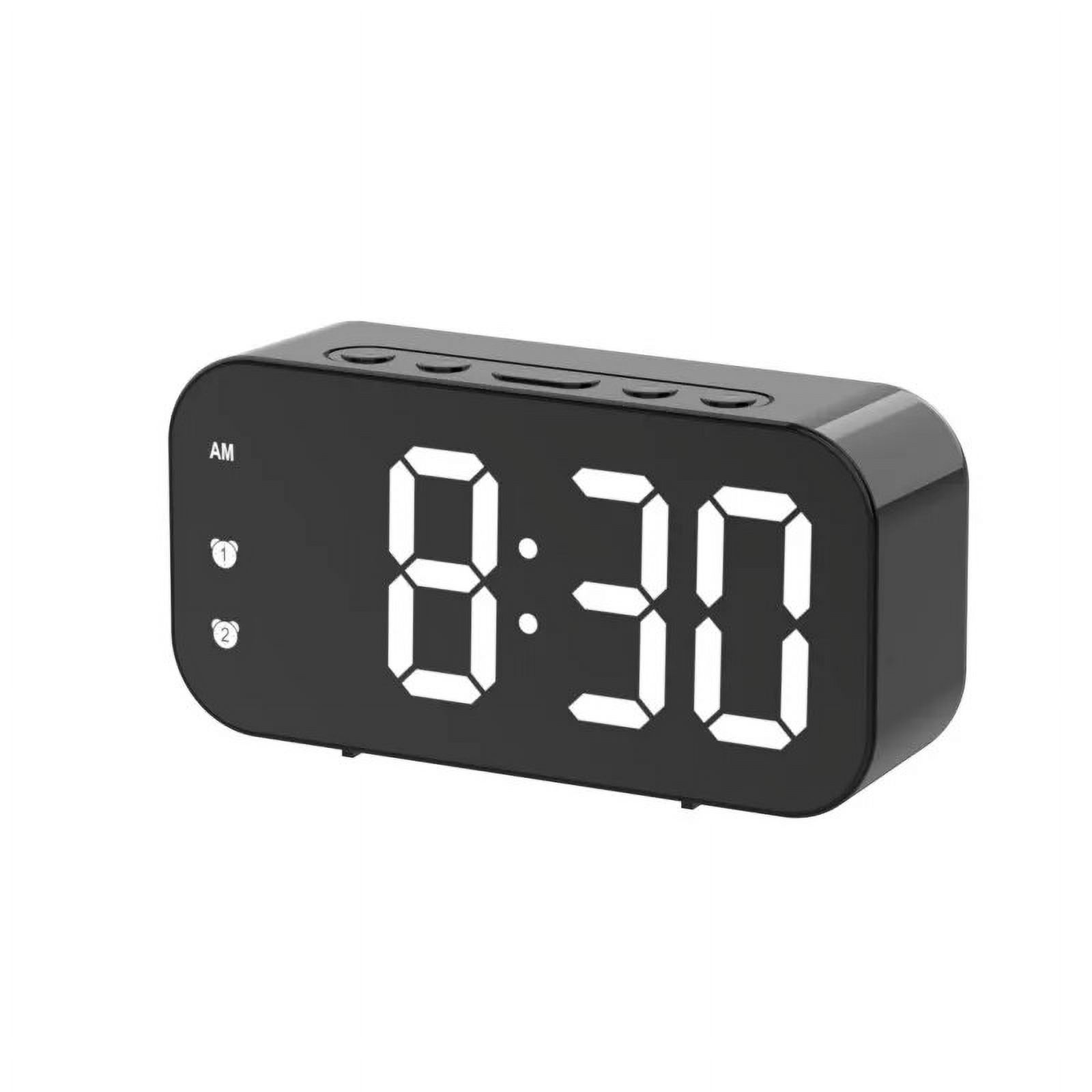 Voice Control LED Alarm Clock Plug In Electronic Digital Clock Dual