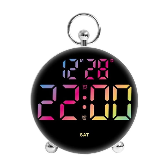 Voice Control Round Alarm Clock with Customizable Settings for All Day Use