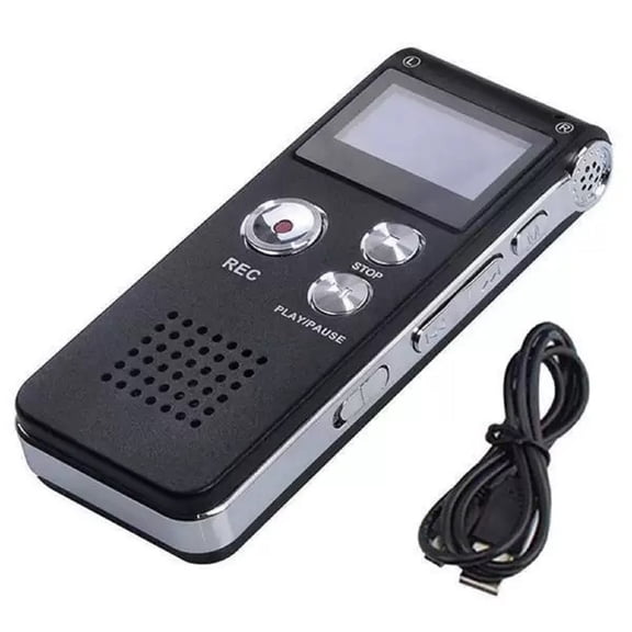 Voice Controlled Audio Recorder, Portable Digital Recording Device For Daily Use And Meetings, High Quality Sound Capture With Noise Reduction, Rechargeable (Black)