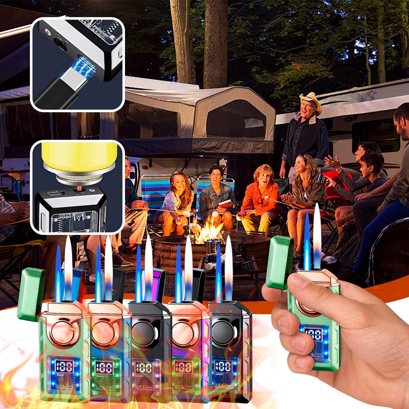 Voice Controlled Flame Lighter, USB Direct Charging Inflator, Visual ...