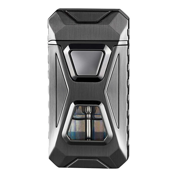 Voice-Controlled Lighter with Dual Fire Induction Ignition - Windproof Butane Lighter, Four Ignition Modes, Portable 3-Inch Size, Gift Box Packaging for Outdoor and Household Use