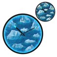 thumbnail image 1 of Voice Controlled Luminous Clock LED Night Light 12 Inch Silent Wall Clock Suitable for Bedroom and Living Room Home Decoration Blue Iceberg, 1 of 8
