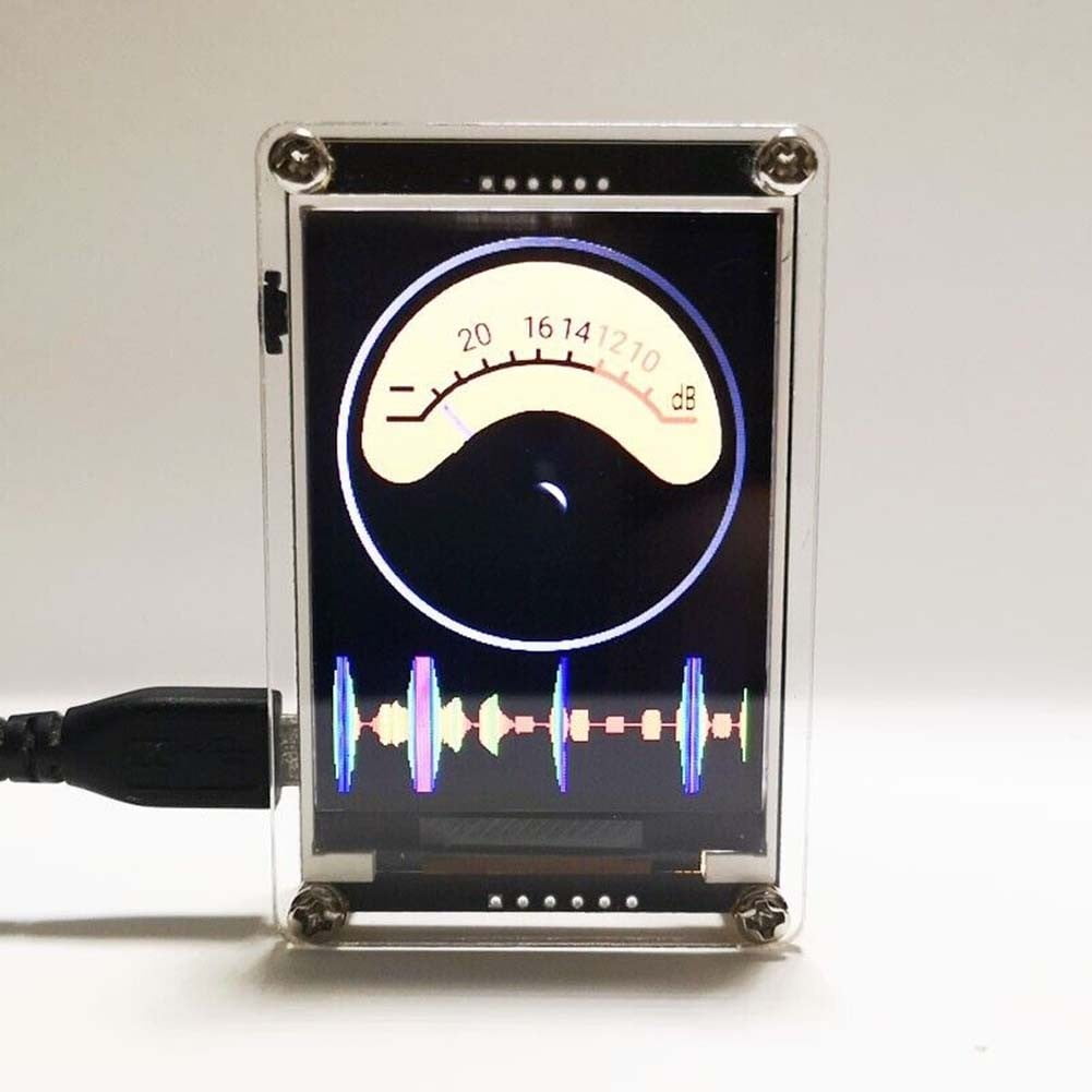 Voice Controlled Music Level VU Meter 2 4 Inch LCD Screen with USB Power