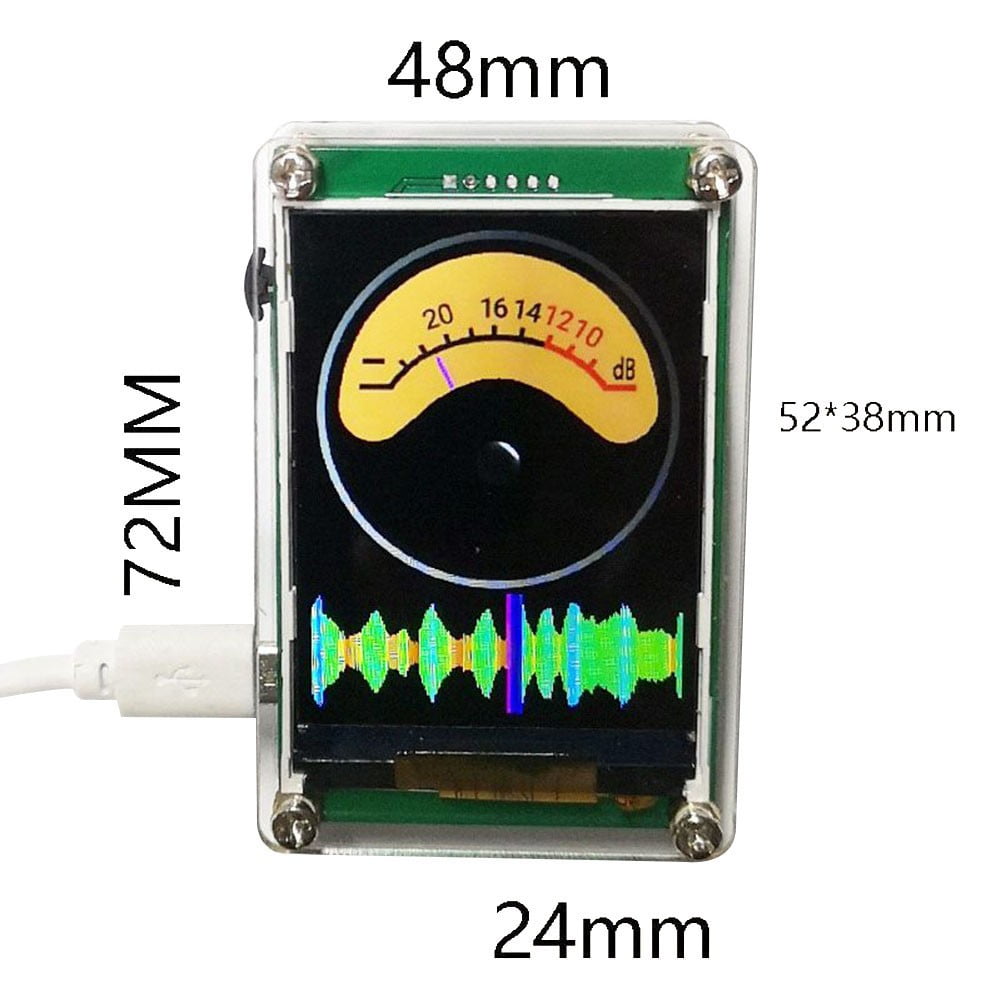 Voice Controlled Music Level Vu Meter2.4Inch Rhythm Hd Lcd True Color Simulation