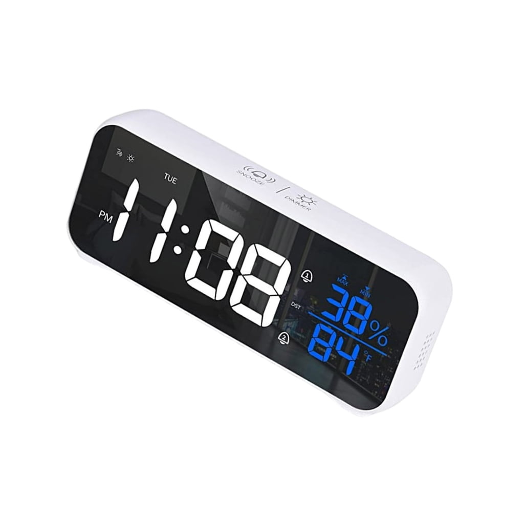 Voice Controlled Rechargeable LED Music Alarm Clock with Temperature Display