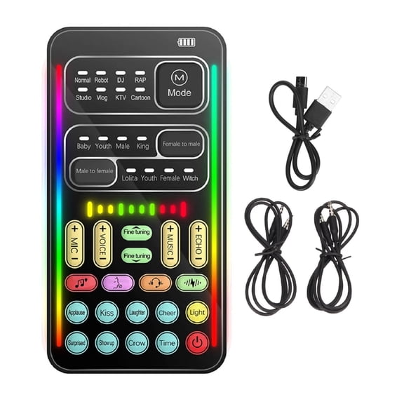Voice Disguiser Multiple Connection Modes Black Handheld Voice Changer 8 Built in Sound Effects