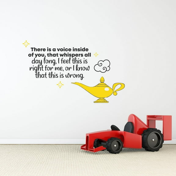 Voice Inside Magic Lamp Life Quote Cartoon Quotes Decors Wall Sticker Art Design Decal for Girls Boys Kids Room Bedroom Nursery Kindergarten Home Decor Stickers Wall Art Vinyl Decoration (8x10 inch)