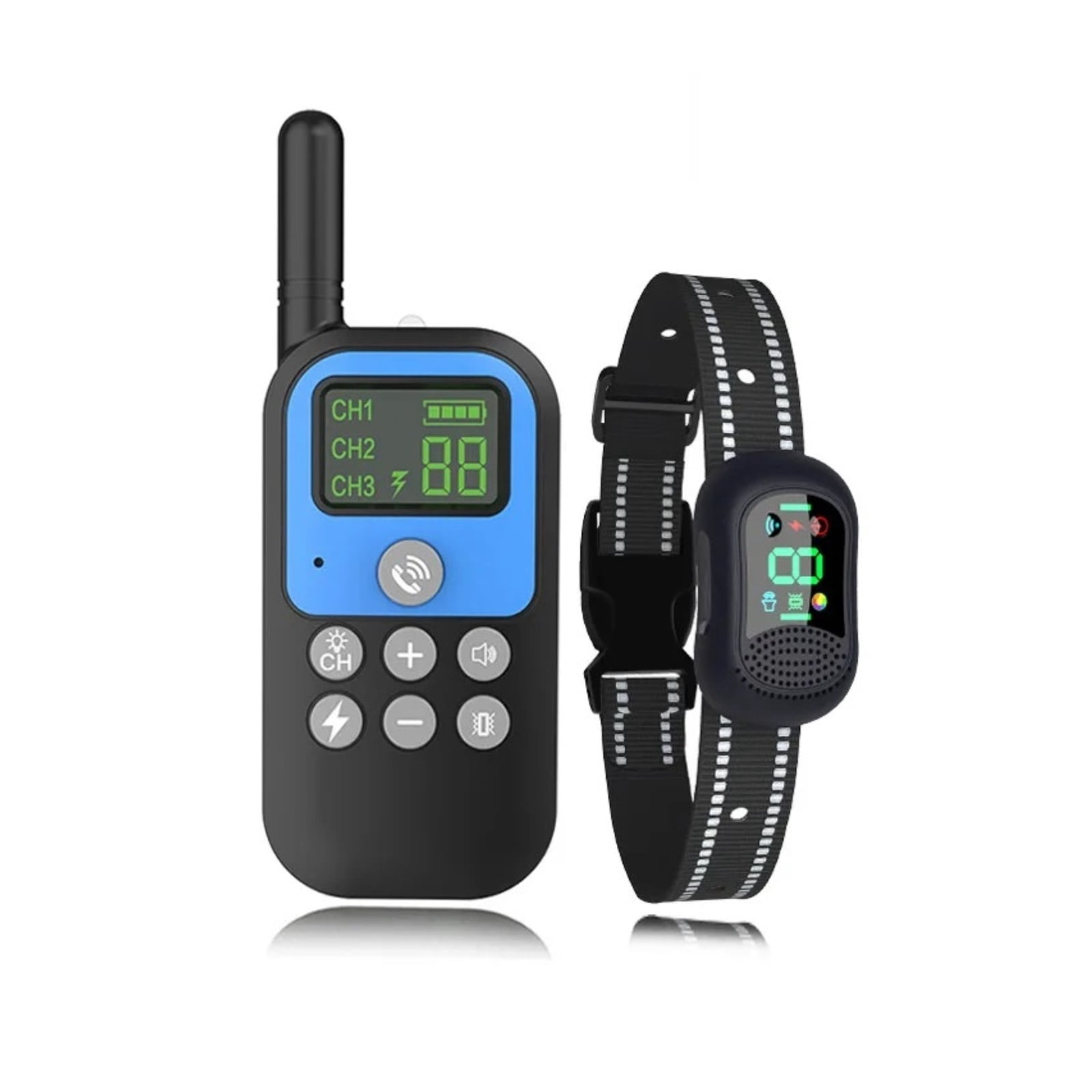 Long Distance Snack Voice Intercom Dog Training Collar, 1500m Long Range 2 in 1 Anti Bark ...