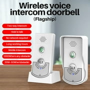 Voice Intercom Doorbell Wireless Doorbell 1-8 Floors Two-Way Intercom-Long Standby Wireless Distance 1000 Meters White