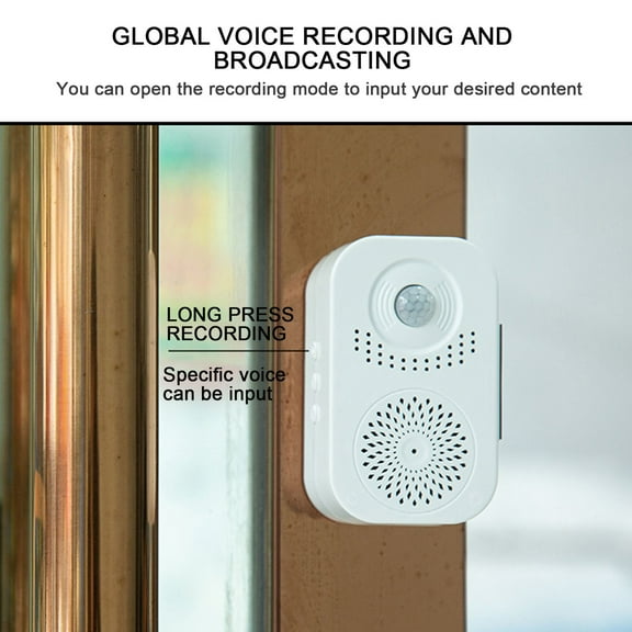 Voice Prompt Doorbell Sensor - Welcome Reminder Alarm for Store, Mall and Home Security Notification | USB Charging