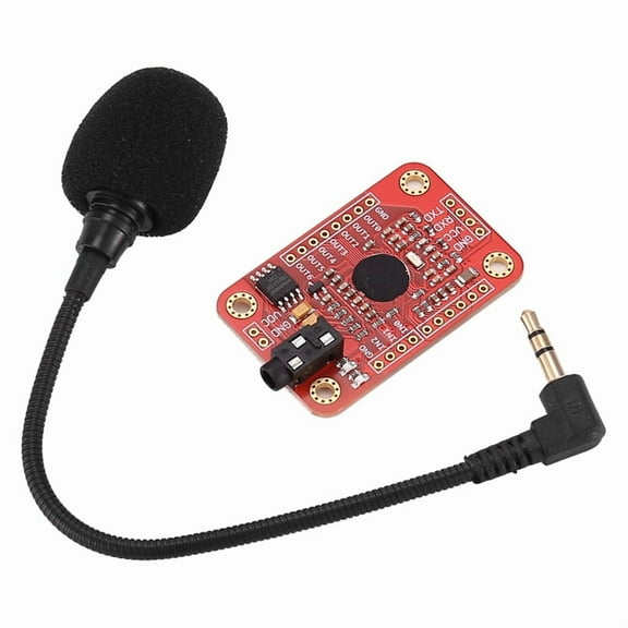 Voice Recognition Module V3 Speed Recognition Compatible with Ard for Support 80 Kinds of Voice Sound Board,1 x Voice Recognition Module 1 x Microphone,Orange&Black