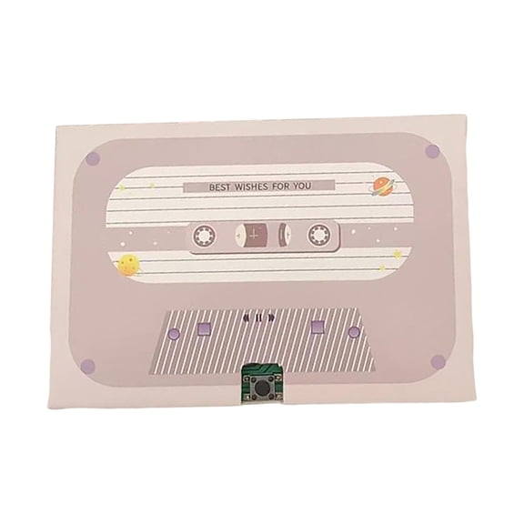 Voice Recordable Greeting Card 60s Message Recorder Cassettes Talking Card with Adhensive, Voice Gift for Birthday, Mother's Day, Father's Day, Valentine's Day