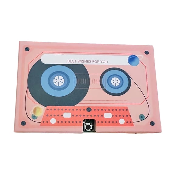 Voice Recordable Greeting Card 60s Message Recorder Cassettes Talking Card with Adhensive, Voice Gift for Birthday, Mother's Day, Father's Day, Valentine's Day