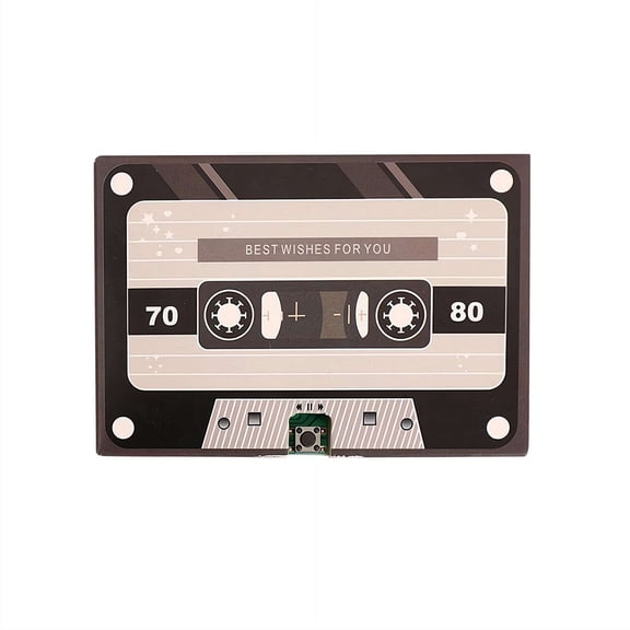Voice Recordable Greeting Card for Valentine's Day 2026, 60s Message Recorder Cassette Tape Card with Adhesive Back, Reusable Voice Gift for Mom, Grandma, Birthday
