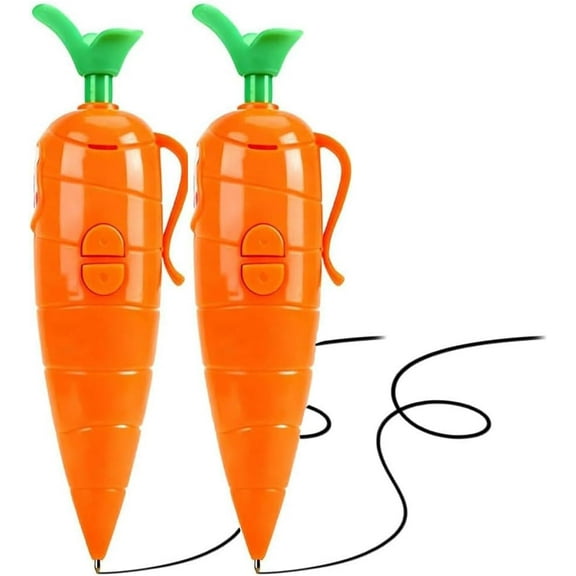 Voice Recorder Pen with Playback, Cute Carrot-Shaped Audio Recorder & Smooth-Writing Ballpoint Pen, Fun Gift for Kids, Students & Teachers(2Pcs)