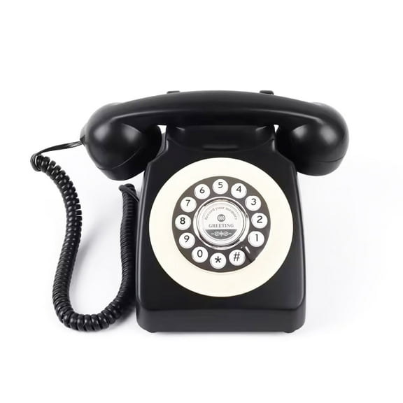 Voice Recording Audio Guest Book Guest Book Phone for Weddings, Bridal Showers, Anniversaries | Retro Telephone Voice Recorder | USB Rechargeable Memory Phone | Unique Wedding Gift (Black)