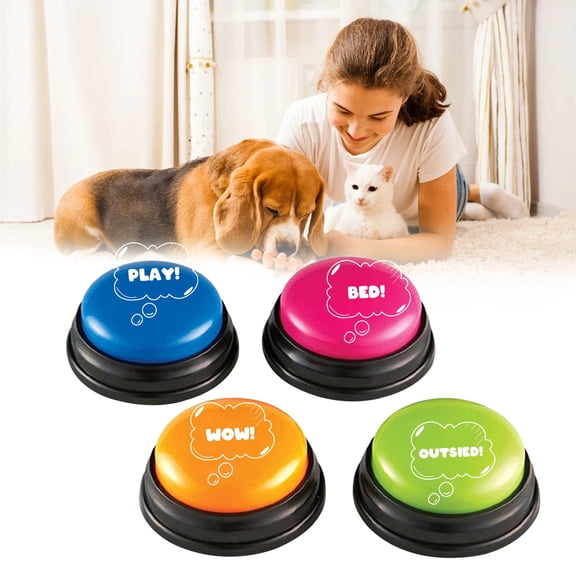 Voice Recording Button, Dog Buttons For Communication Pet Training Buzzer, Record & Playback, Funny Gift For Study Office Home, 8 Packs, Without Battery