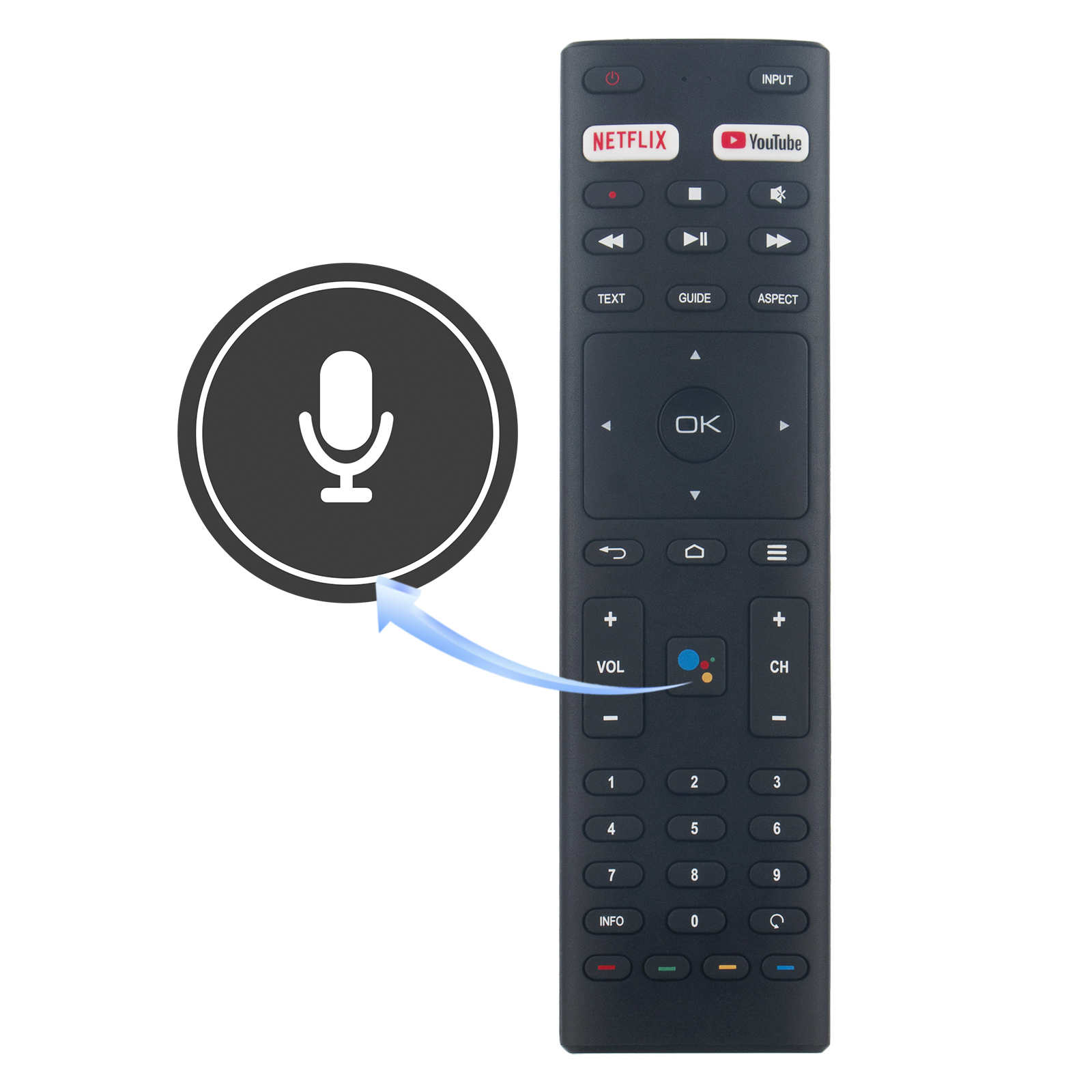 Voice Remote Control For ANAM Konka RM-C3329 Smart 4K 50Q75A 55U55A ...