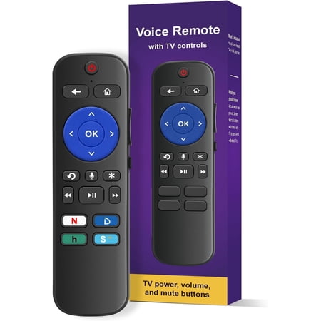 Voice Universal Remote Control, for Stick Remote Replacement, for Streaming Players, Steaming Sticks, Audio and TVs, with 4 App Shorcut Keys