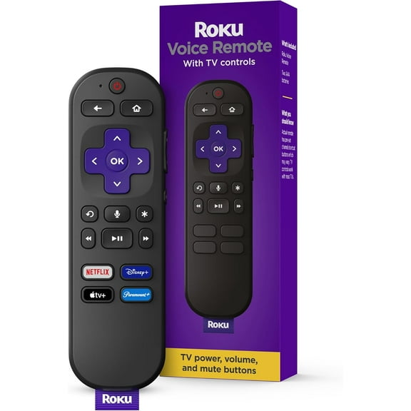Voice Remote | Replacement TV Remote Control with Voice Control, Simple Setup, & Pre-Set App Shortcuts - Compatible with TV, Players, & Audio Devices