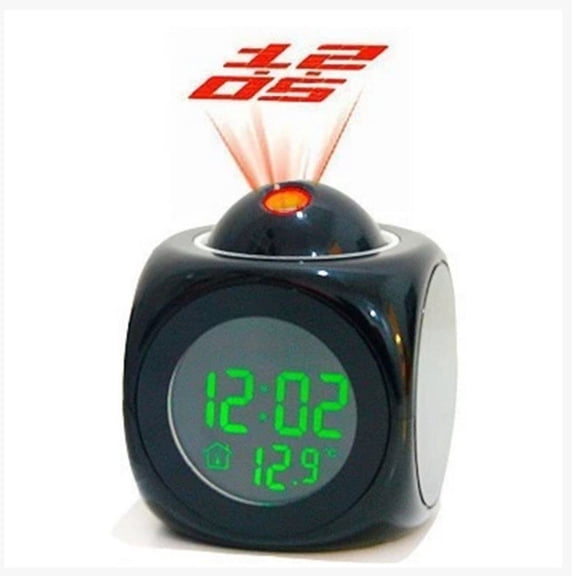 Voice Reporting Temperature Alarm Clock, Flexible Projection Swing, Clear Projection Time, Click Switch Convenience