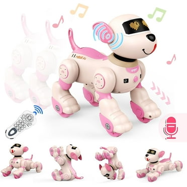 Voice Robot Dog Toys for Kids Smart Stunt Robots Pet for 3-10 Year Old Girls Intelligent Remote Control Dogs with Singing, Dancing Birthday Gifts for Kids Ages 3-5 6 7 8-10