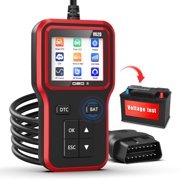Voice-tank OBD2 Scanner Car Code Reader, Plug and Play Diagnostic Scan Tool with Voltage Test, Read and Clear Engine Error Codes for 1996+ OBDII Vehicles Red