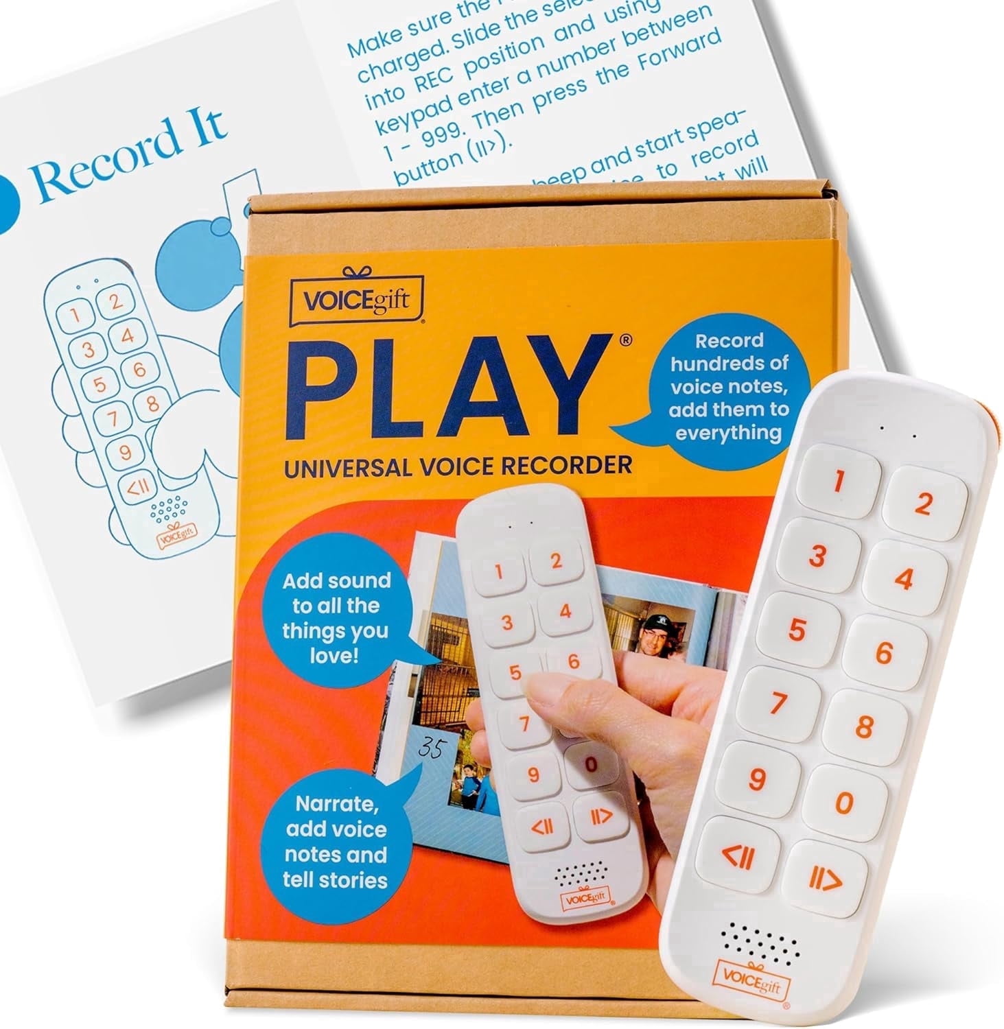 VoiceGift PLAY™ Screen-Free Voice Recorder and Audio Playback Device for Adults