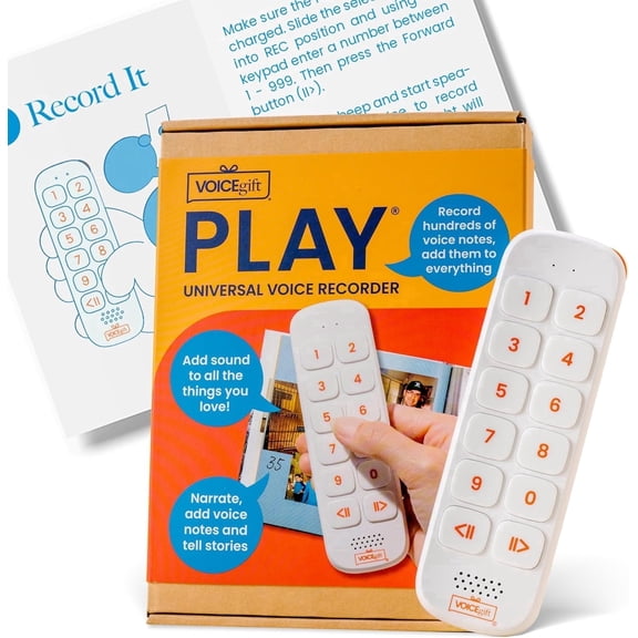 VoiceGift PLAY™ Screen-Free Voice Recorder and Audio Playback Device for Adults