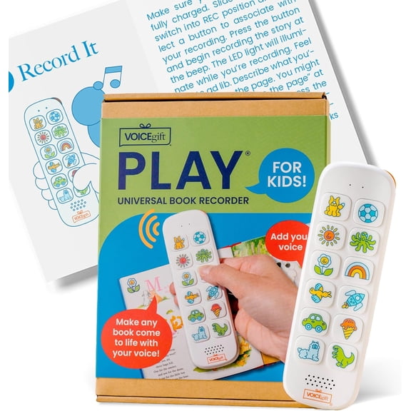 VoiceGift Play, Screen-Free Audio Recorder for Kids | Back to School Story Book Player