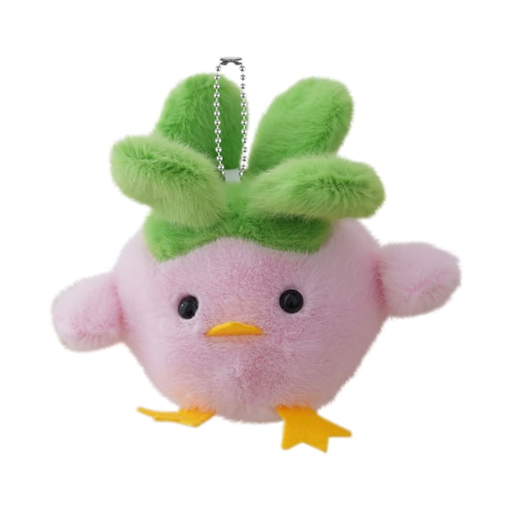Voiceable Garlic Bird Plush Pendant with Sound Effect Funny Vegetable Bird Soft Stuffed Animal Keychain for Backpack Decoration Party Favor Gift Accessory White