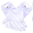 thumbnail image 1 of Masteelf 1 Pair Elegant Satin Bridal Gloves Short Princess Style for Women Vintage Wedding Gloves for Bride, 1 of 10