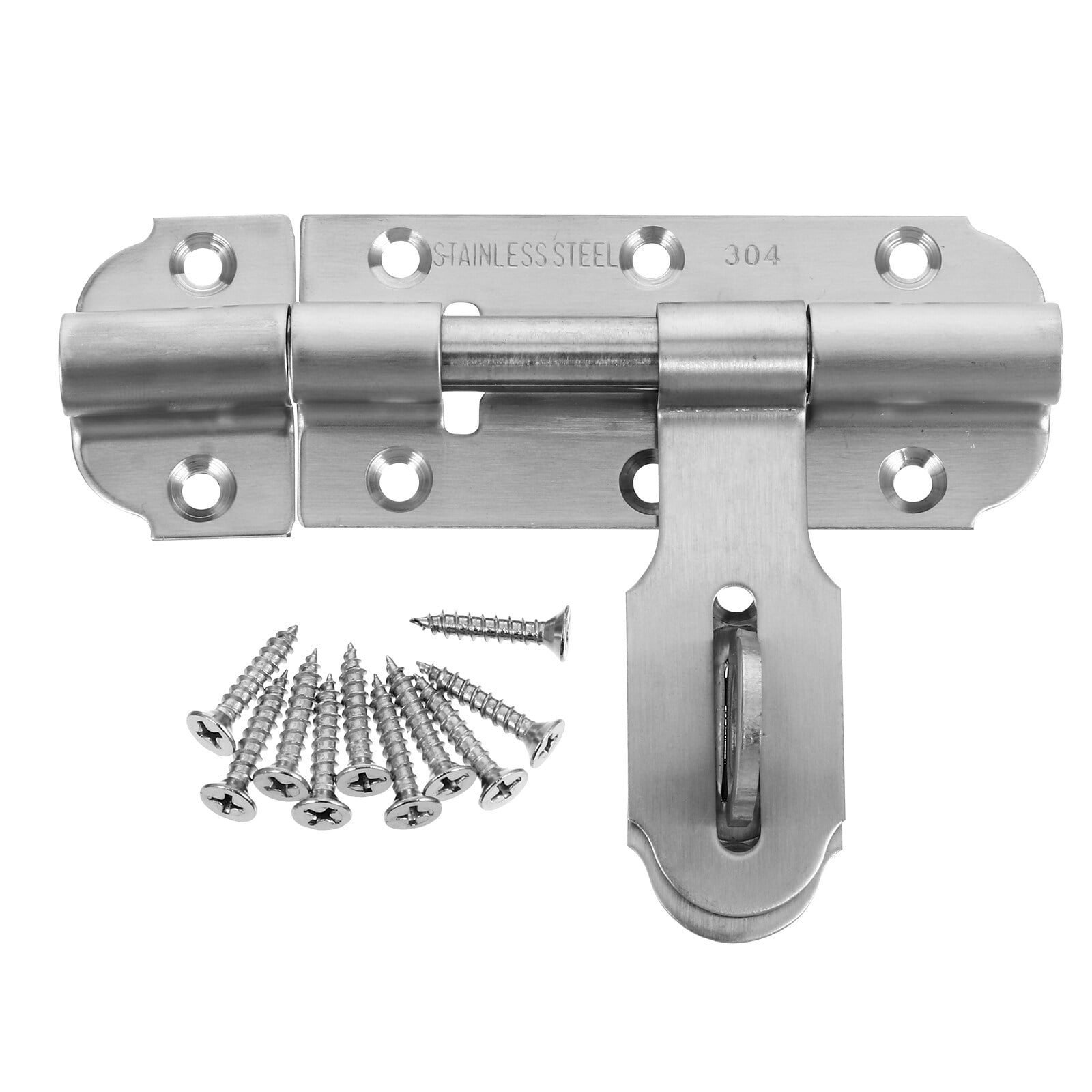 Voiceine 1 Set Stainless Steel Barrel Bolt Lock Gate Latches with Lock