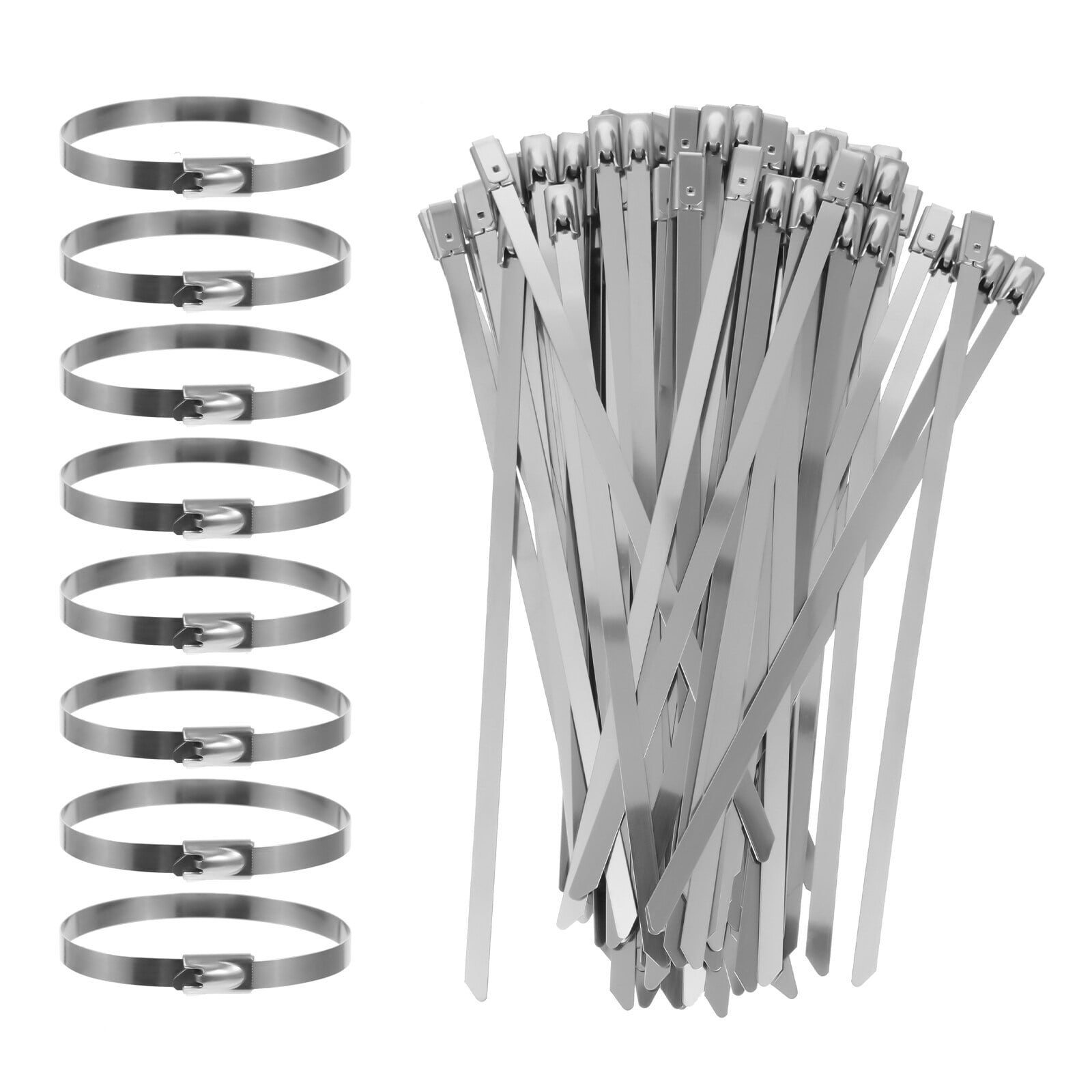 Voiceine 100 Pcs Stainless Steel Cable Zip Ties Selflocking Cable Ties