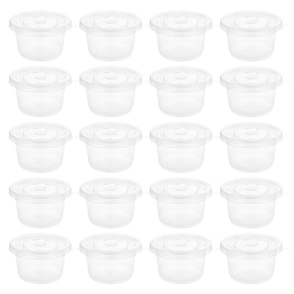 LOLIPPYY Clear Porridge Cups Practical with Lid for Soup and Dessert 100Pcs