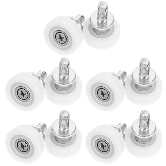LOLIPPYY 10Pcs Sturdy White Sliding Pulley Wheel with Screws for Cabinet Doors and Drawer Rollers