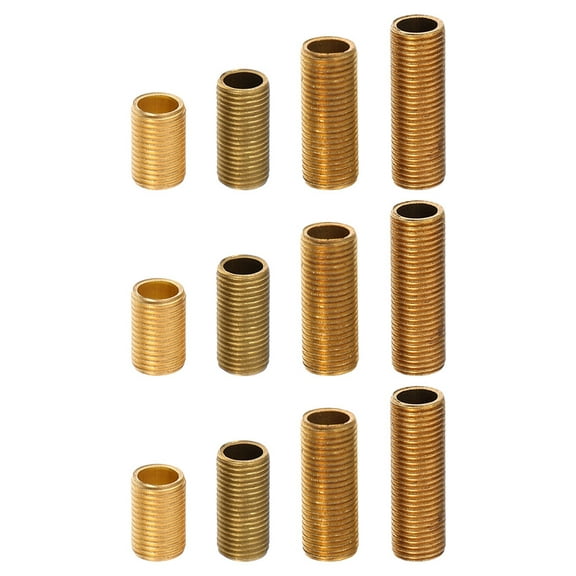 Voiceine 12pcs Lamp Rod Threaded Coupling Lighting Fixture Part Threaded Lamp Nipple Pipe Set Light Fixture Lamp Connector Lamp Repair Kit Light Fixture Parts