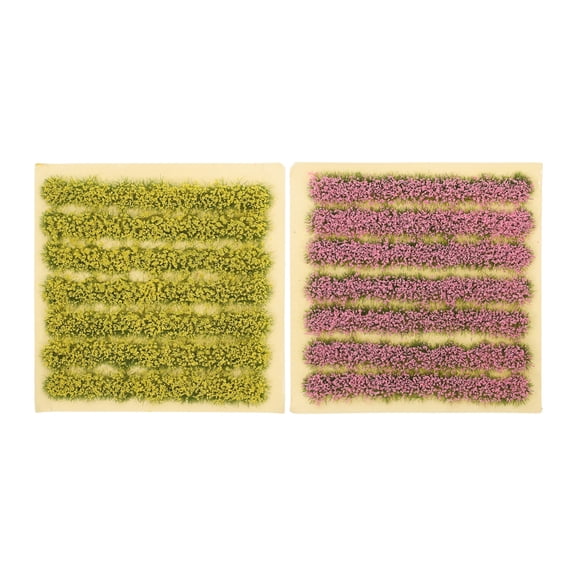 Voiceine 14pcs Artificial Grass Turf Mats for Sand Table Landscape Decor, Fake Lawn Turf, Home Decoration, Plant Turf Props