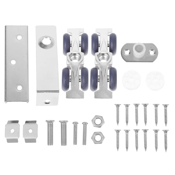Voiceine 1Pc Zinc Alloy Wood Door Track Thicken Door Wheel Sliding Door Accessory Silver