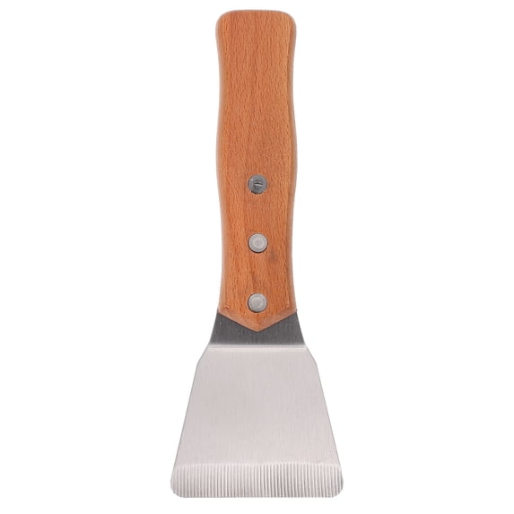 Voiceine 1pc Griddle Scraper Wooden Handle Vinyl Film Wall Paper Scraper Squeegee Tool