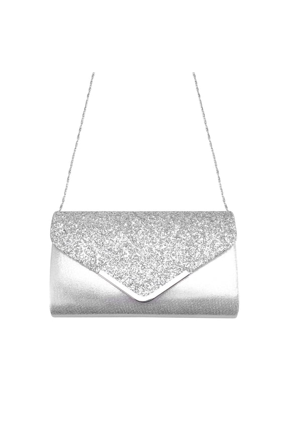 1pc Women Evening Party Clutch Bags Handbag Flash Dinner Handbag Purse for Party and Wedding (Silver)