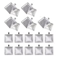 Voiceine 20 Sets Square Bezel Pendant Trays with Glass Dome Tiles 25mm