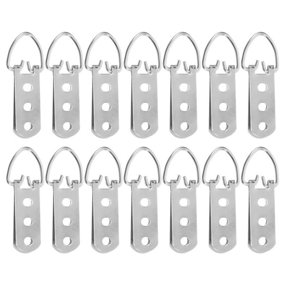 Voiceine 20pcs D-Ring Picture Hangers With Screws Three Hole Hooks For Hanging Mirrors Wall Mounting Hardware D Ring Picture Hangers With Screws