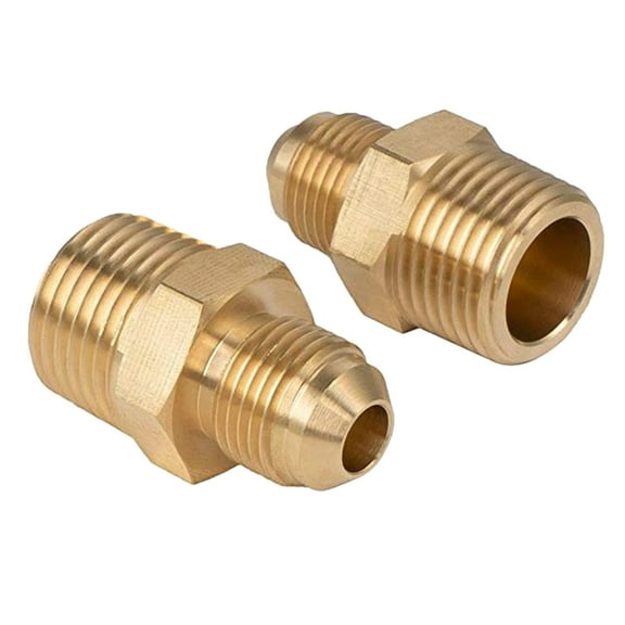 Voiceine 2PCS 1/2'' NPT To 3/8''Flare Copper Adapter For Threaded Gas Brazier