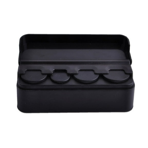 Voiceine 2PCS Car Coin Box Loose Change Storage Box Car Coin Case Money Bank Holder (Black)