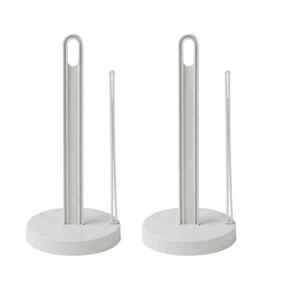 LOLIPPYY 2Pcs Desktop Roll Paper Rack White Stable Bottom Paper Towel Holder for Countertop Use