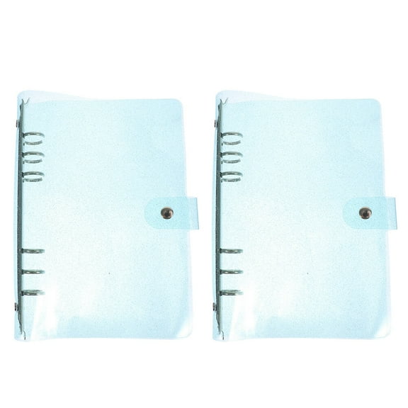 Voiceine 2Pcs Notebook PVC Cover Loose-leaf Planner Shell Six Ring Journal Binder for Home